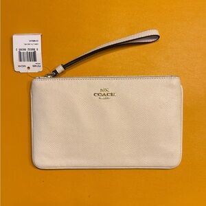 Coach Ivory Wristlet with Strap NWT